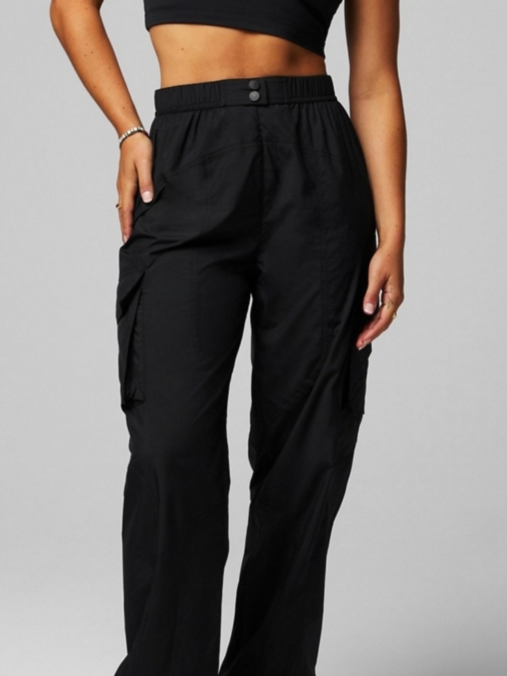 Fabletics Black Wide-Leg Cargo Pants